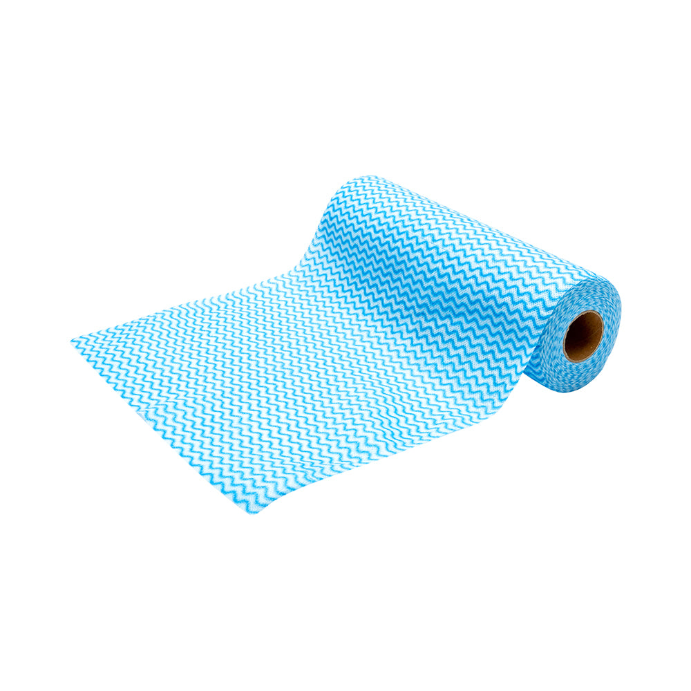 RW Clean Blue 100% Viscose All-Purpose Wipe Roll - Biodegradable - 11" x 11" - 50 Sheets x 10 Rolls