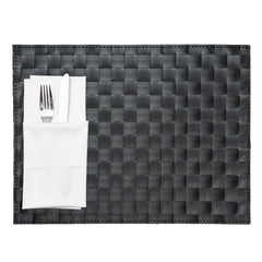 Macroweave Rectangle Black Woven Placemat - 16