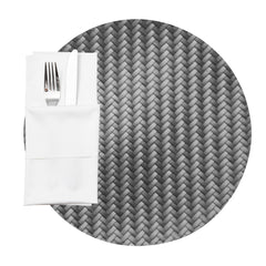 Woven Round Metallic Gray Placemat - 15