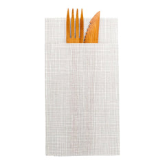 Luxenap White Paper Napkin - Kangaroo, Air Laid, with Gray Threads - 15 3/4