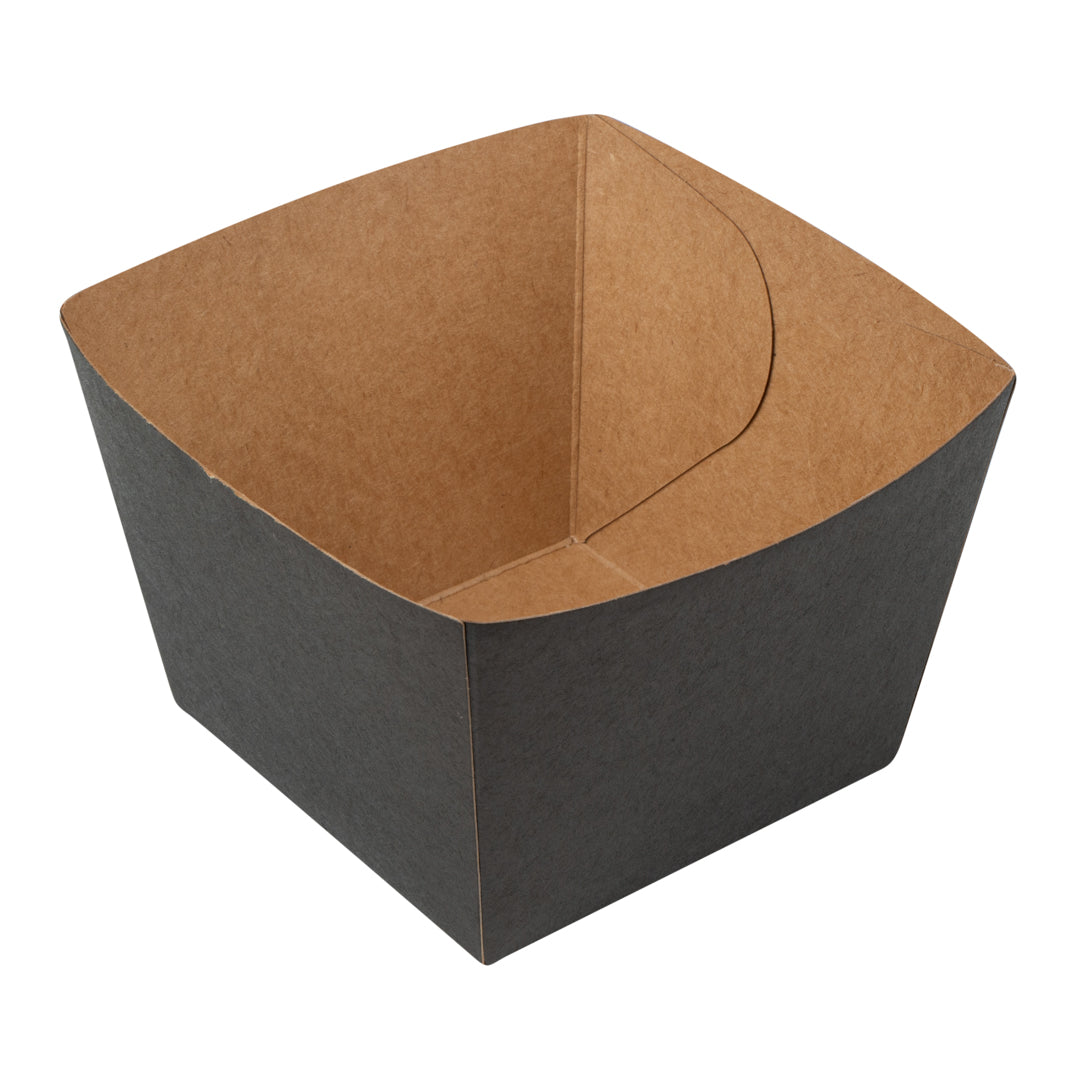 Bio Tek Square Black Paper Snack Box - 5 1/4" x 5 1/4" x 3 1/4" - 200 count box