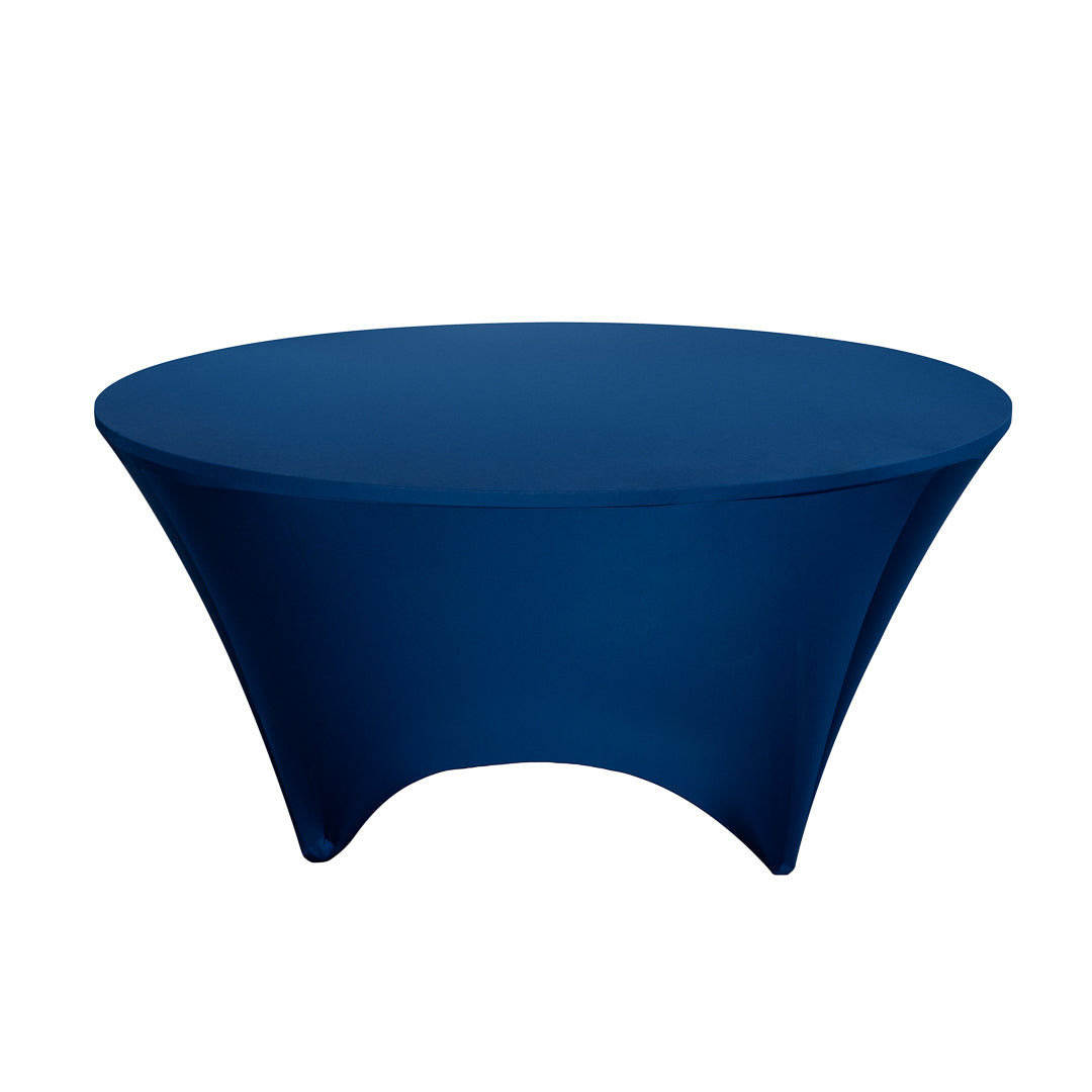 Table Tek Round Blue Spandex Table Cover - Contour Cut - 72" - 10 count box