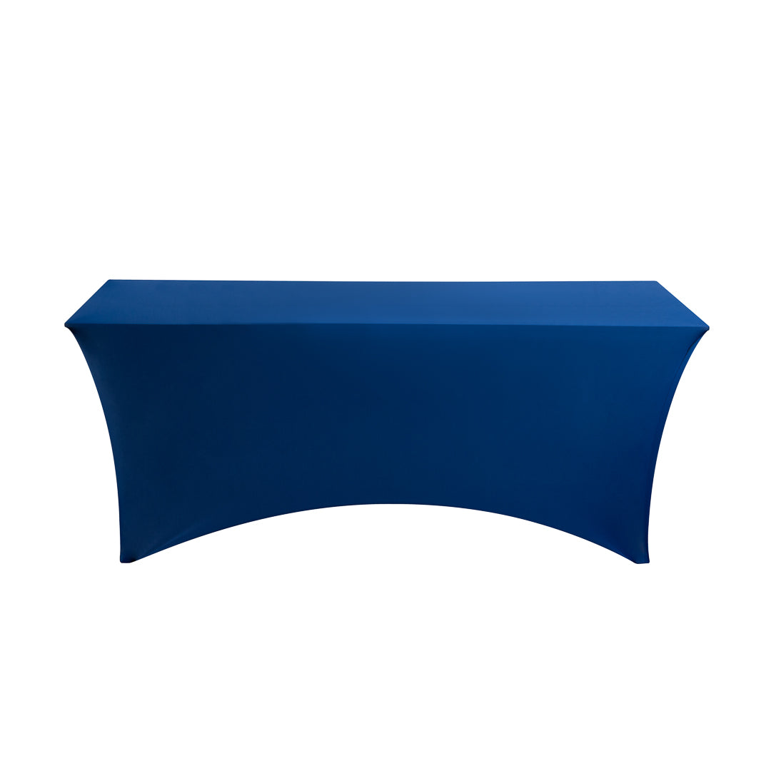 Table Tek Rectangle Blue Spandex Table Cover - Contour Cut - 72" x 30" - 10 count box