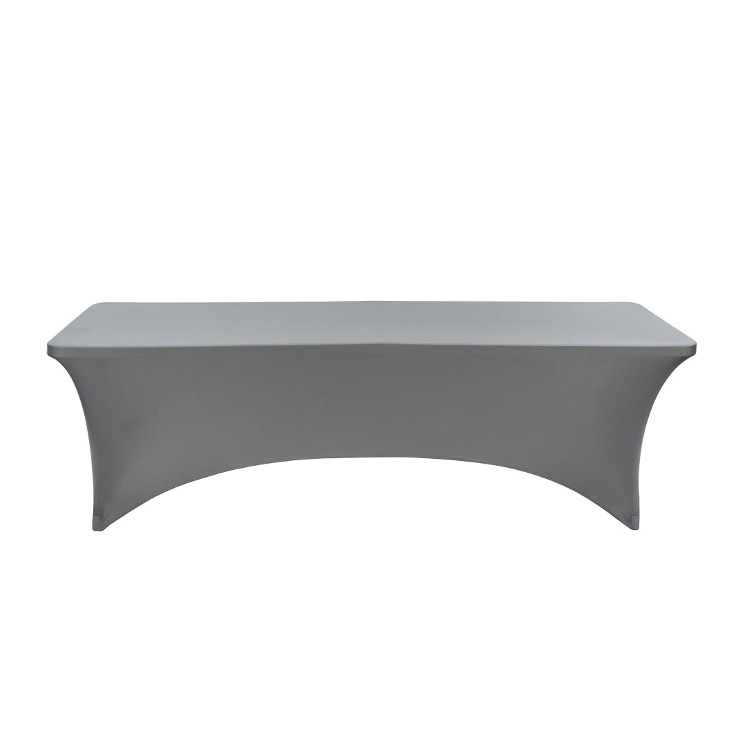 Table Tek Rectangle Charcoal Gray Spandex Table Cover - Contour Cut - 96" x 30" - 10 count box