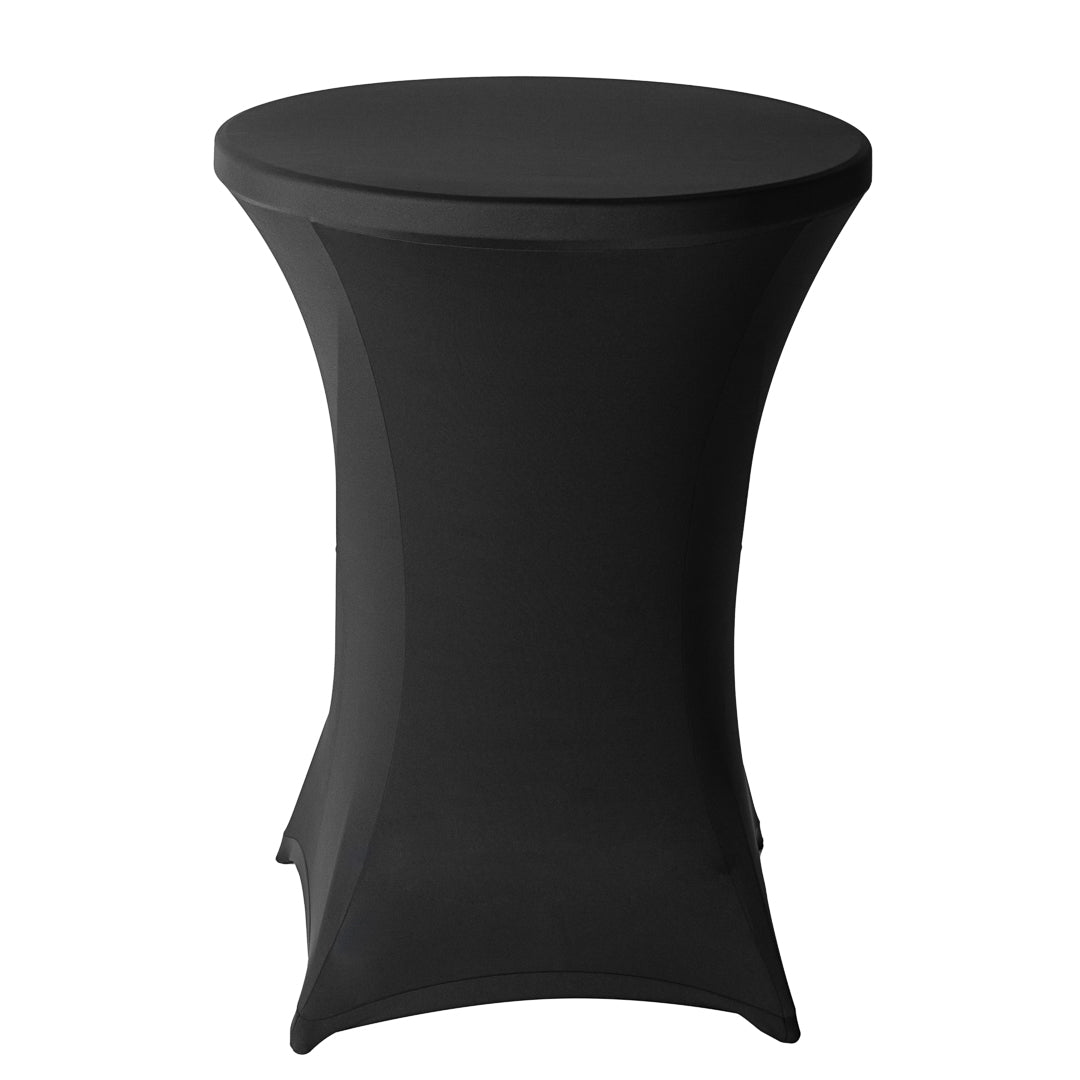 Table Tek Round Black Spandex Table Cover - Bar Height - 36" - 10 count box