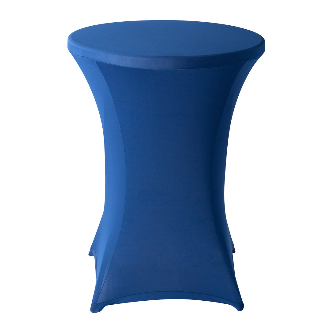 Table Tek Round Blue Spandex Table Cover - Bar Height - 36" - 10 count box