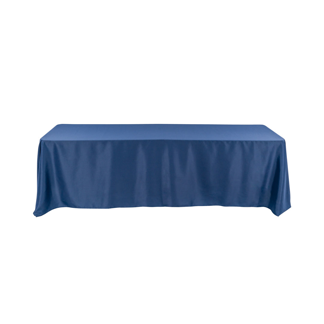 Table Tek Rectangle Blue Polyester Cloth Table Cover - Hemmed - 90" x 132" - 10 count box