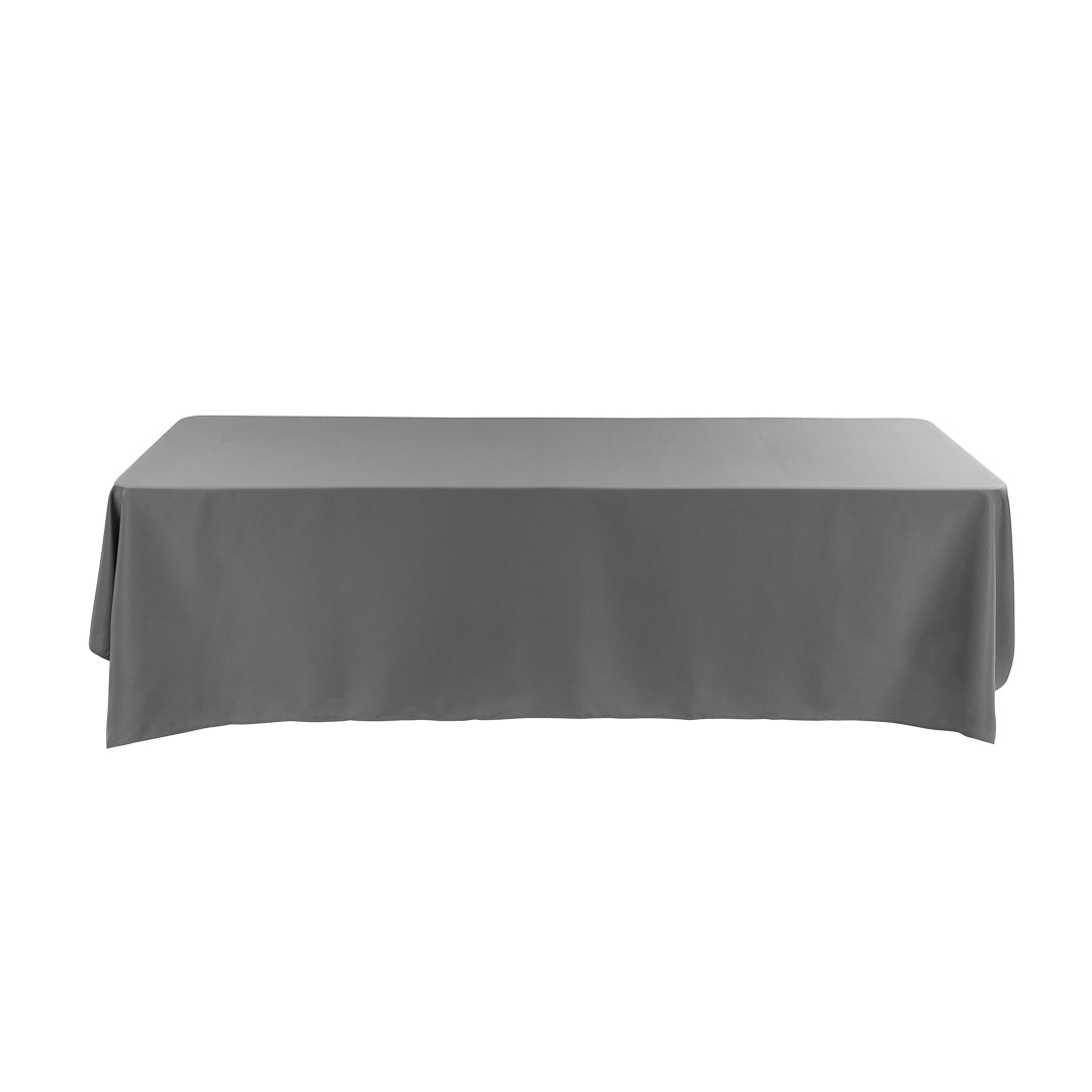 Table Tek Rectangle Gray Polyester Cloth Table Cover - Hemmed - 90" x 132" - 10 count box