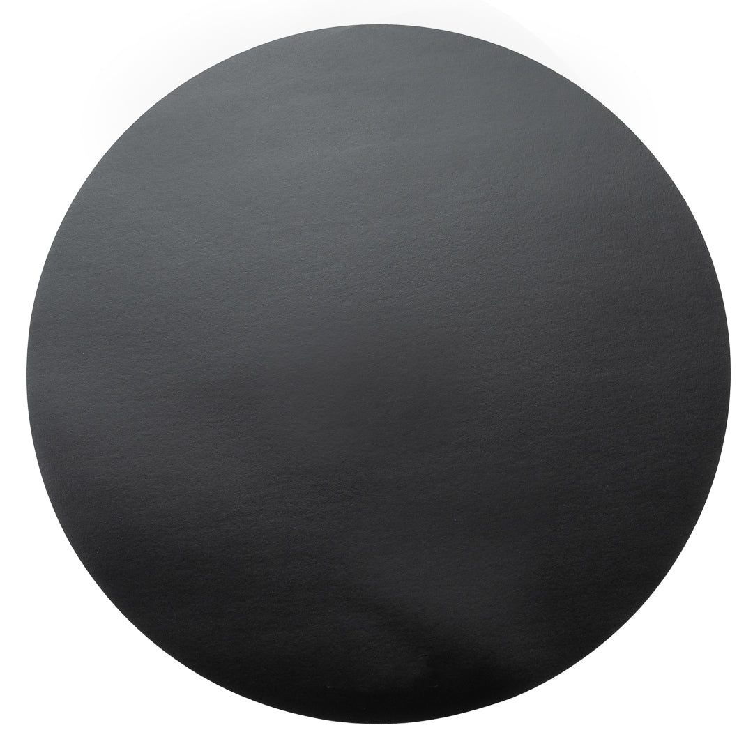 Round Black Vinyl Placemat - Embossed - 15" x 15" - 6 count box