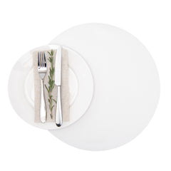 Round White Vinyl Placemat - Embossed - 15