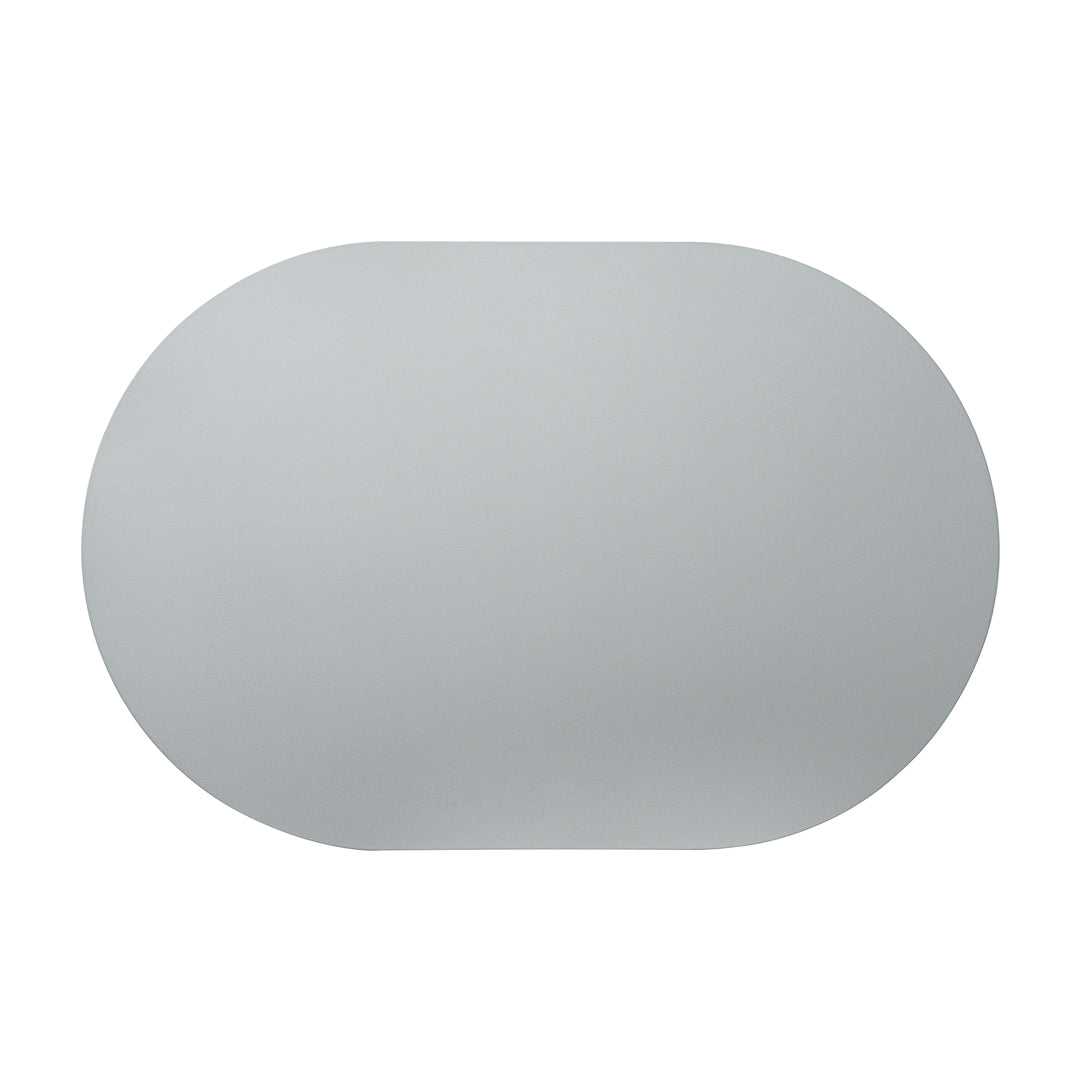 Oval Gray Vinyl Placemat - Embossed - 17 3/4" x 12" - 6 count box