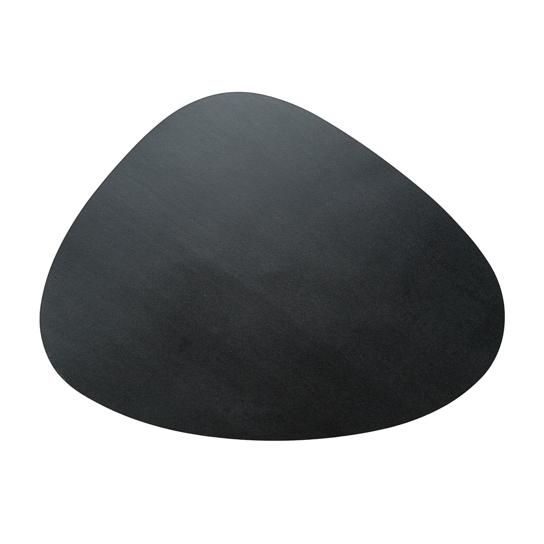 Egg-Shaped Black Vinyl Placemat - Embossed - 16" x 12" - 6 count box