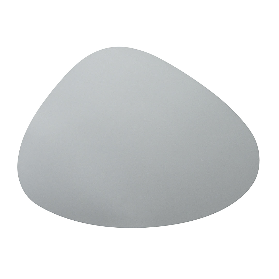 Egg-Shaped Gray Vinyl Placemat - Embossed - 16" x 12" - 6 count box