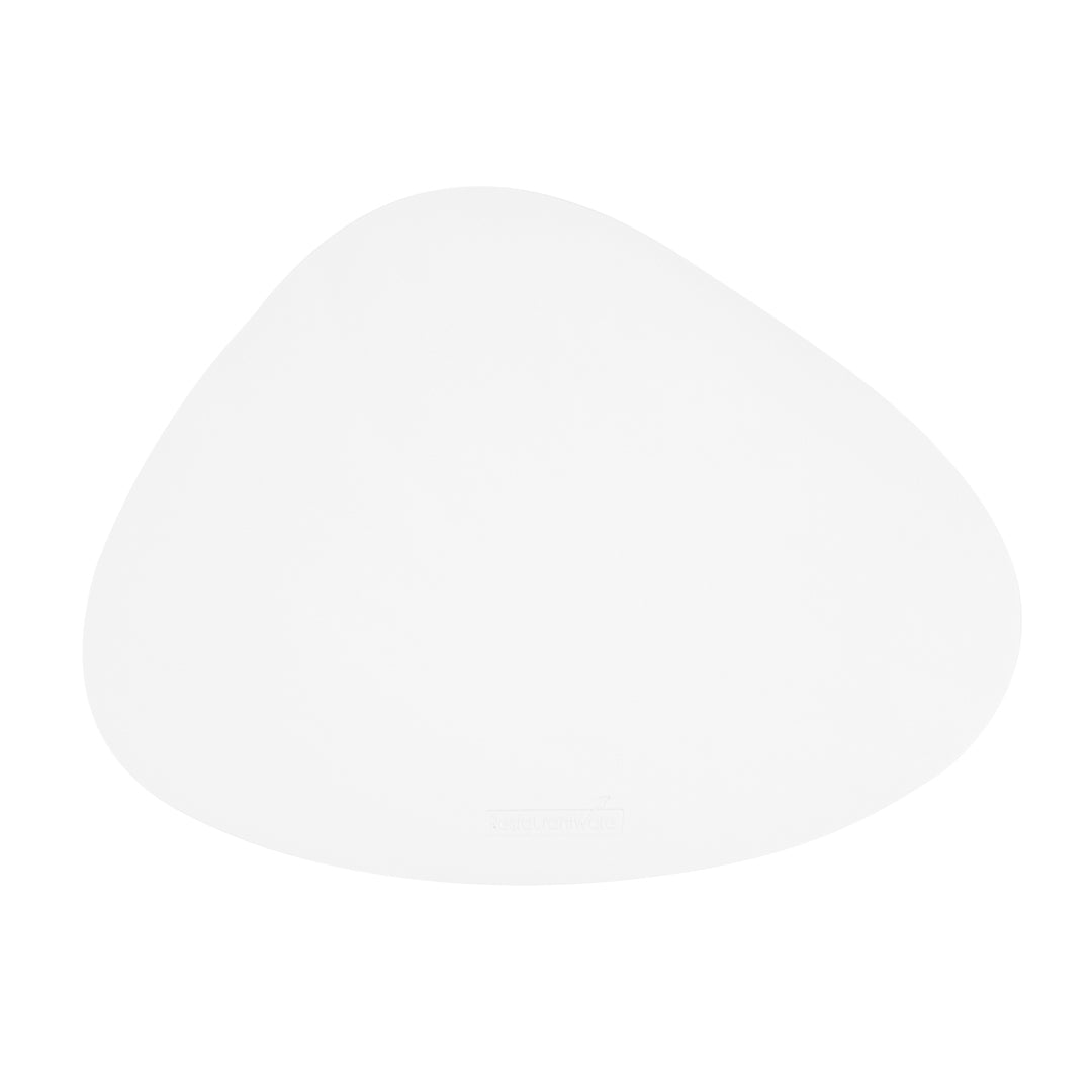 Egg-Shaped White Vinyl Placemat - Embossed - 16" x 12" - 6 count box