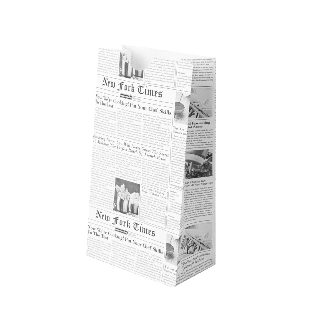 Bag Tek Newsprint Paper Bag - 2 lb - 4 1/4" x 2 1/4" x 8 1/2" - 100 count box