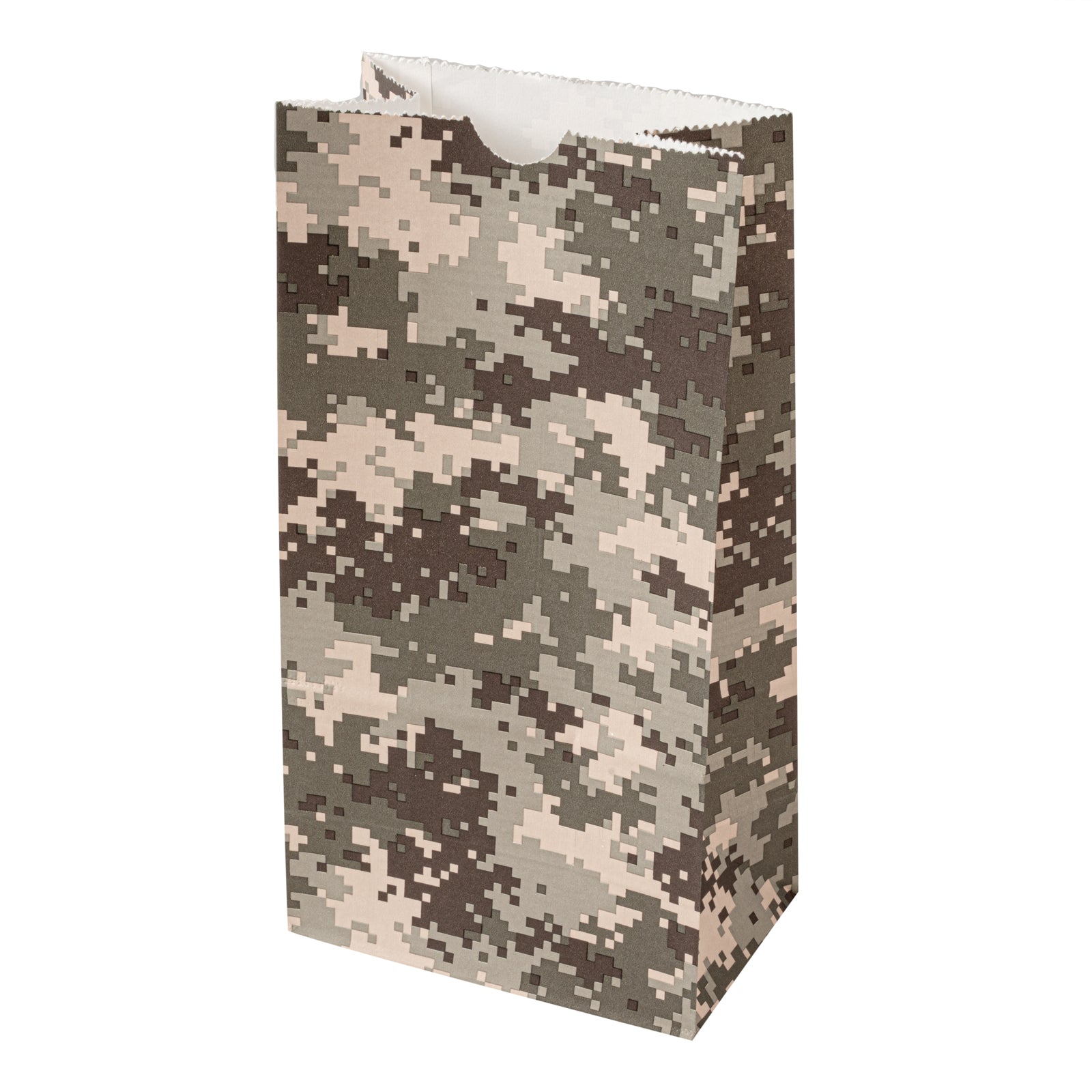 Bag Tek Camouflage Paper Bag - 4 lb - 5" x 3 1/4" x 9 1/2" - 100 count box