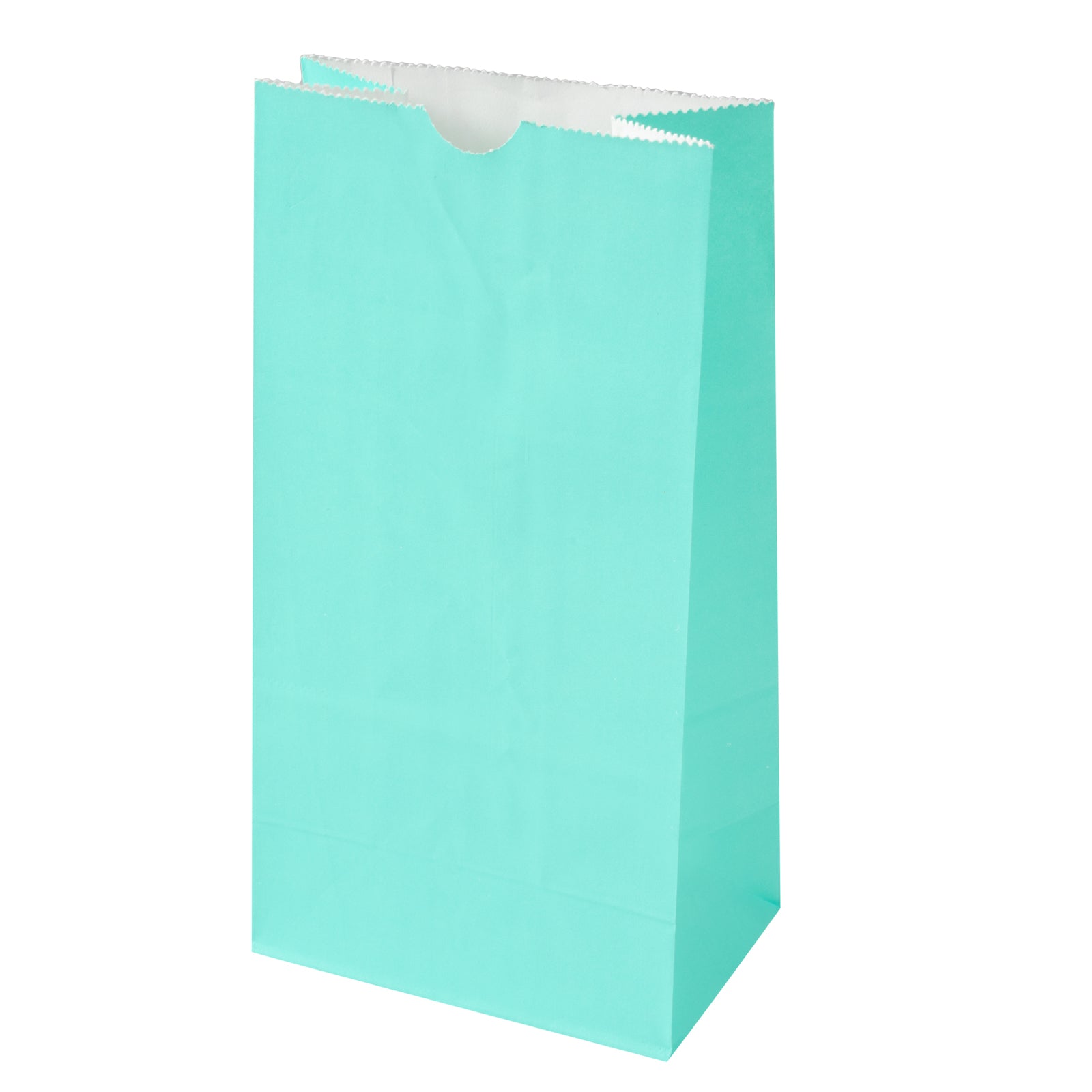 Bag Tek Turquoise Paper Bag - 4 lb - 5" x 3 1/4" x 9 1/2" - 100 count box