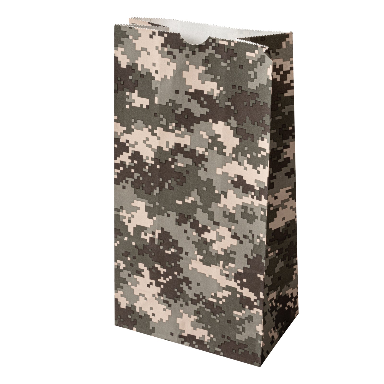 Bag Tek Camouflage Paper Bag - 6 lb - 6" x 3 1/2" x 10 3/4" - 100 count box