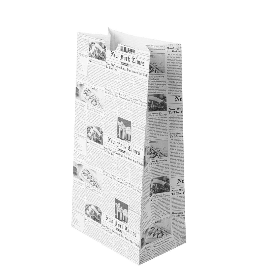 Bag Tek Newsprint Paper Bag - 6 lb - 6" x 3 1/2" x 10 3/4" - 100 count box