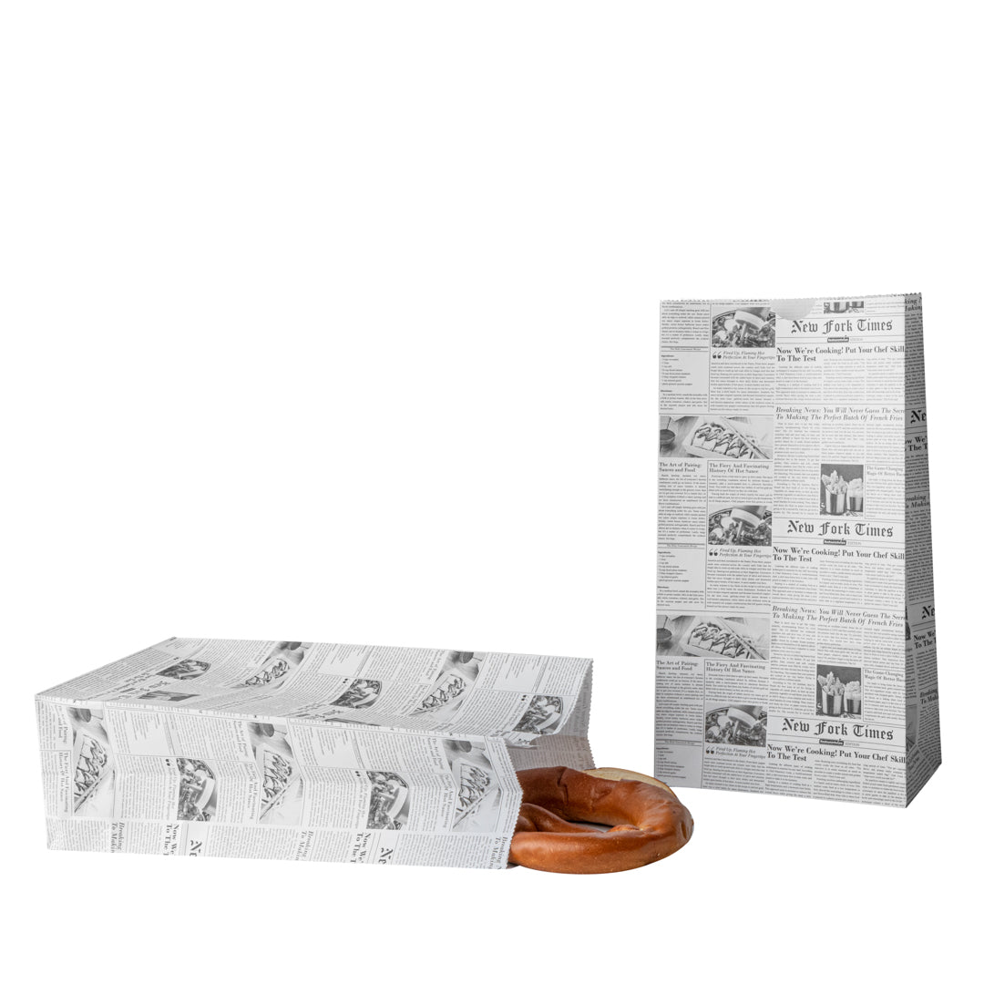 Bag Tek Newsprint Paper Bag - 6 lb - 6" x 3 1/2" x 10 3/4" - 100 count box