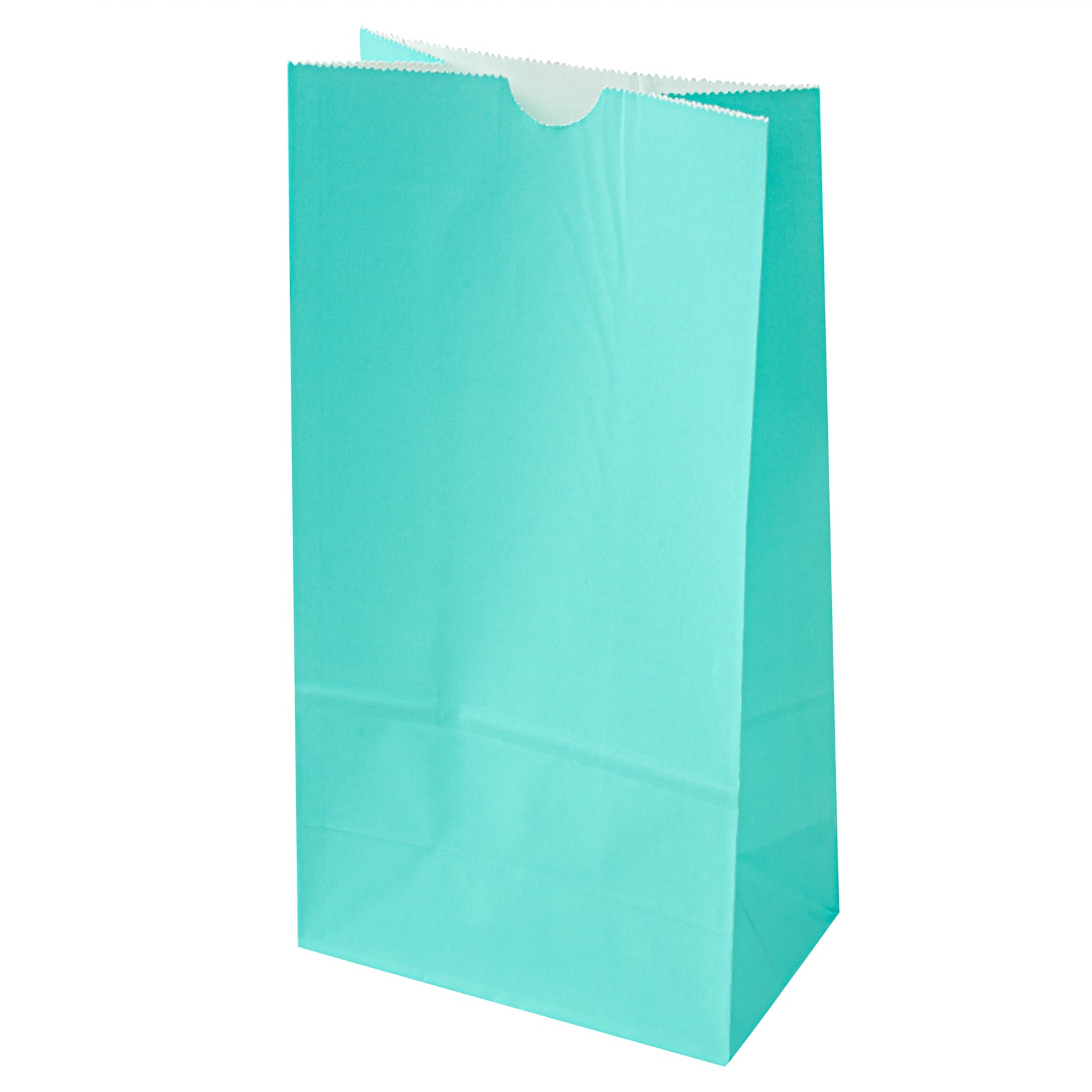 Bag Tek Turquoise Paper Bag - 6 lb - 6" x 3 1/2" x 10 3/4" - 100 count box