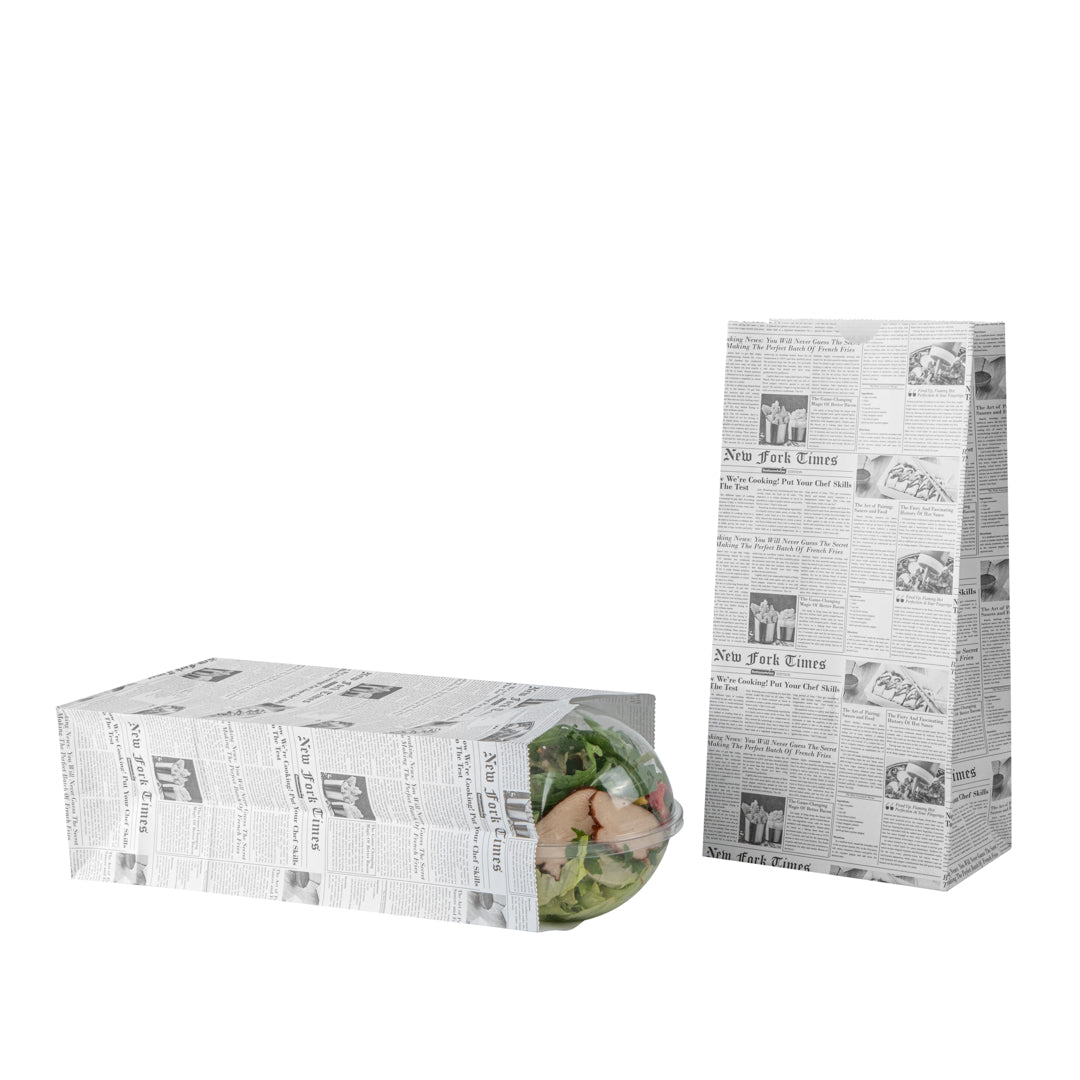 Bag Tek Newsprint Paper Bag - 8 lb - 6" x 4" x 11 3/4" - 100 count box