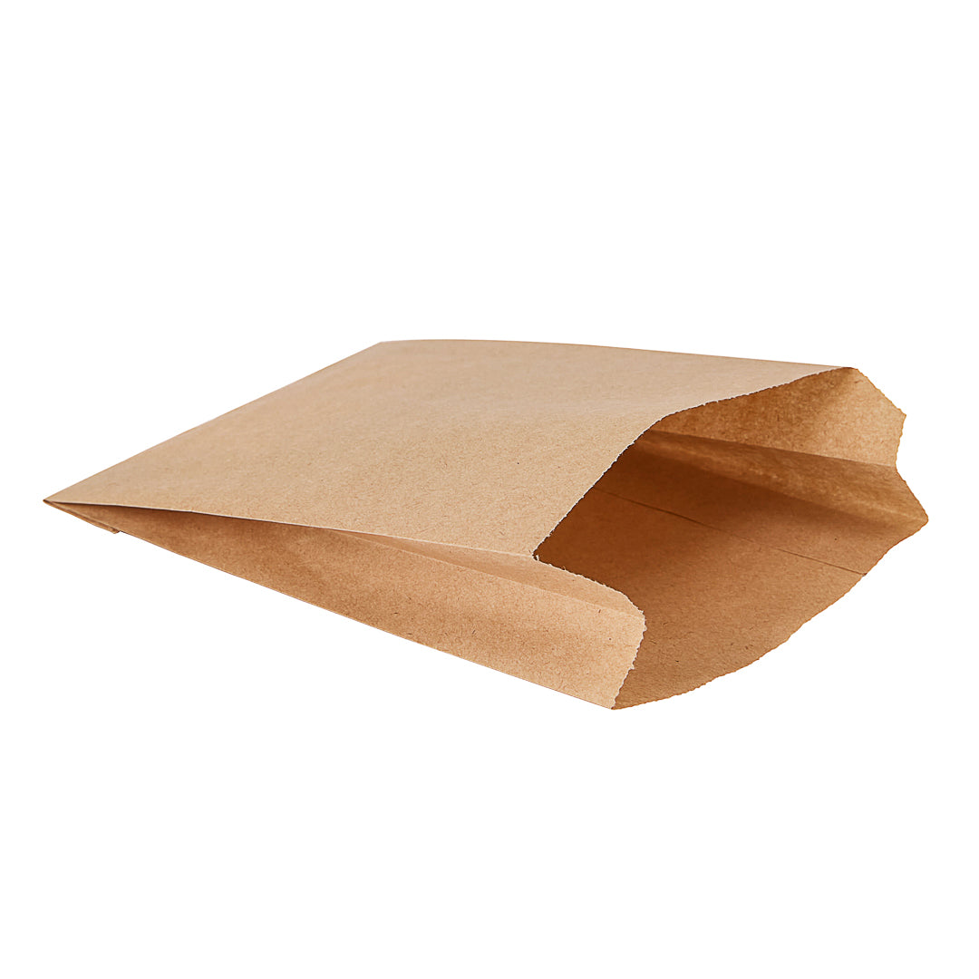 Bag Tek Kraft Paper French Fry / Snack Bag - 4 1/4" x 1 1/2" x 6 1/4" - 100 count box