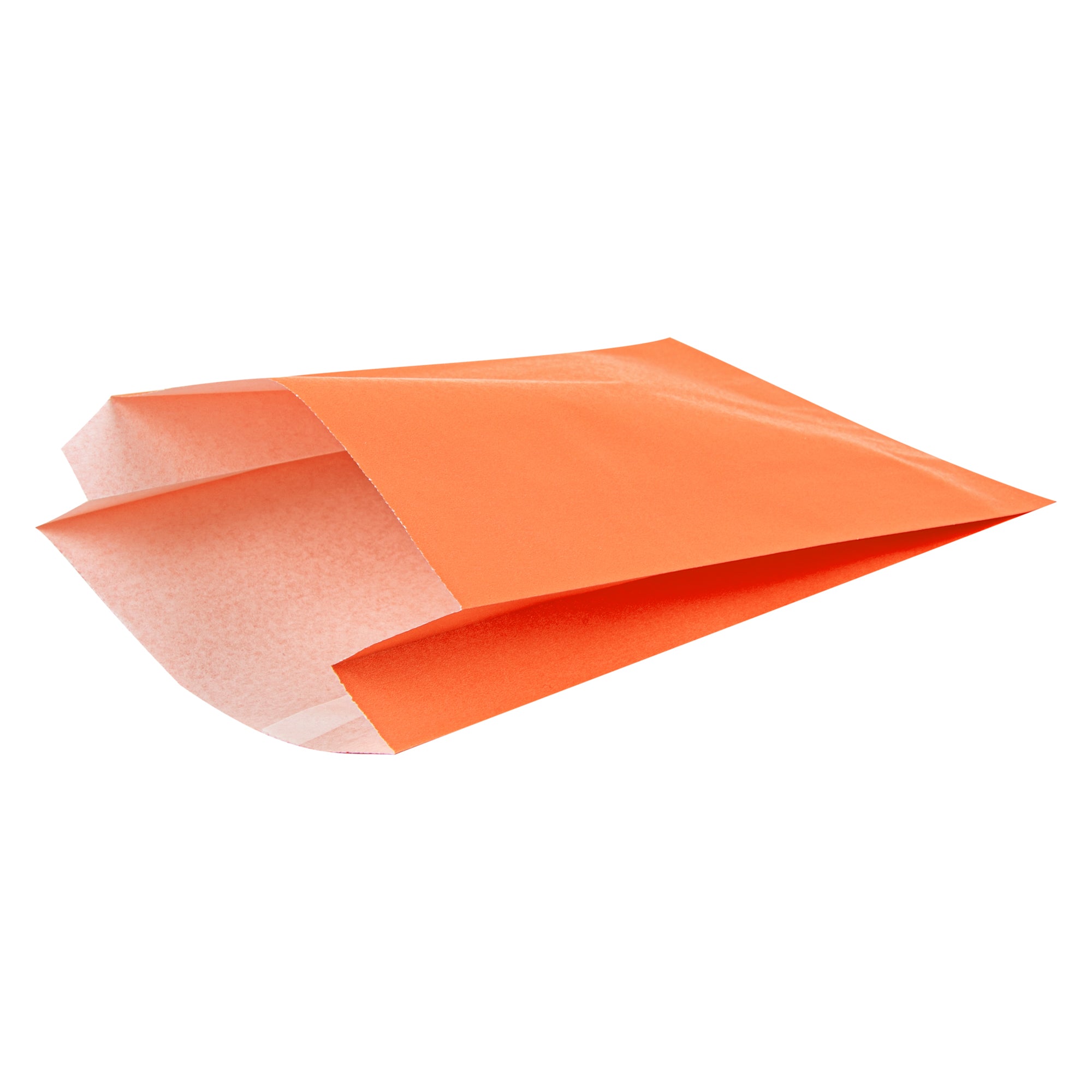 Bag Tek Tangerine Orange Paper French Fry / Snack Bag - 4 1/4" x 1 1/2" x 6 1/4" - 100 count box