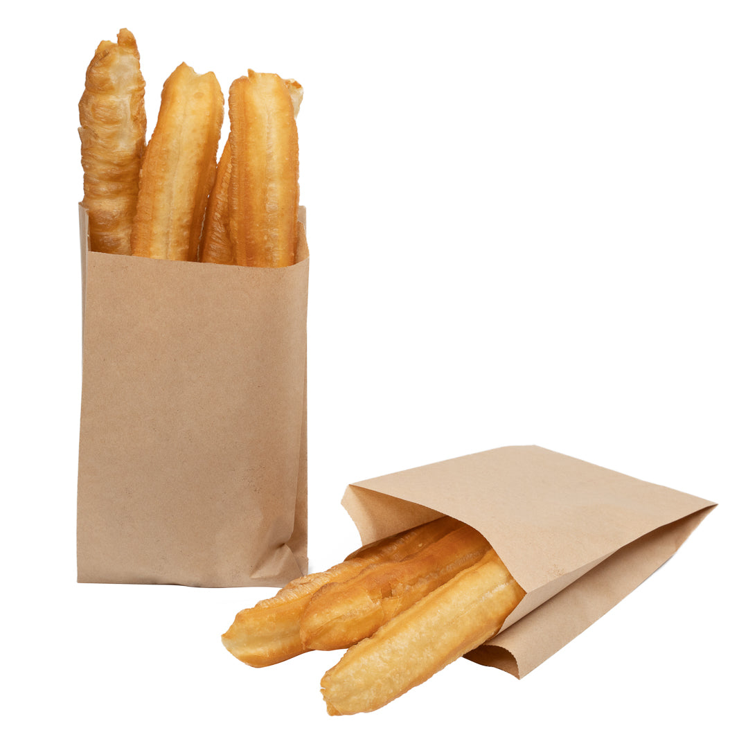 Bag Tek Kraft Paper French Fry / Snack Bag - 5" x 3" x 8 3/4" - 100 count box