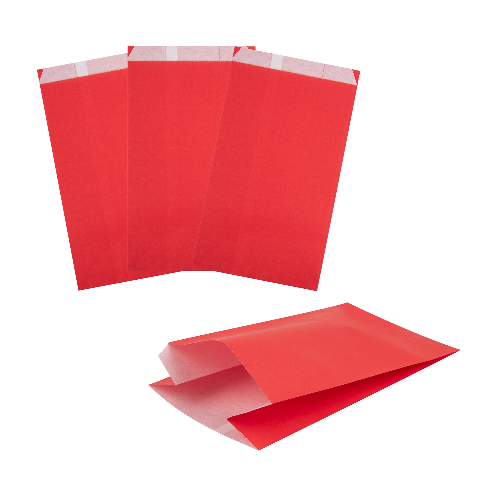 Bag Tek Red Paper French Fry / Snack Bag - 5" x 3" x 8 3/4" - 100 count box