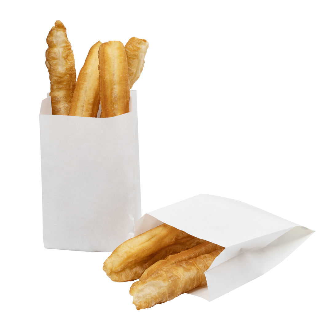 Bag Tek White Paper French Fry / Snack Bag - 5" x 3" x 8 3/4" - 100 count box