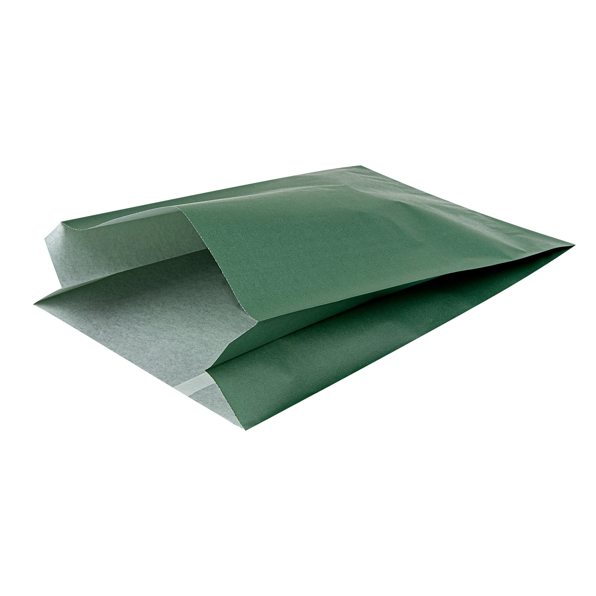 Bag Tek Forest Green Paper French Fry / Snack Bag - 7" x 3" x 11" - 100 count box