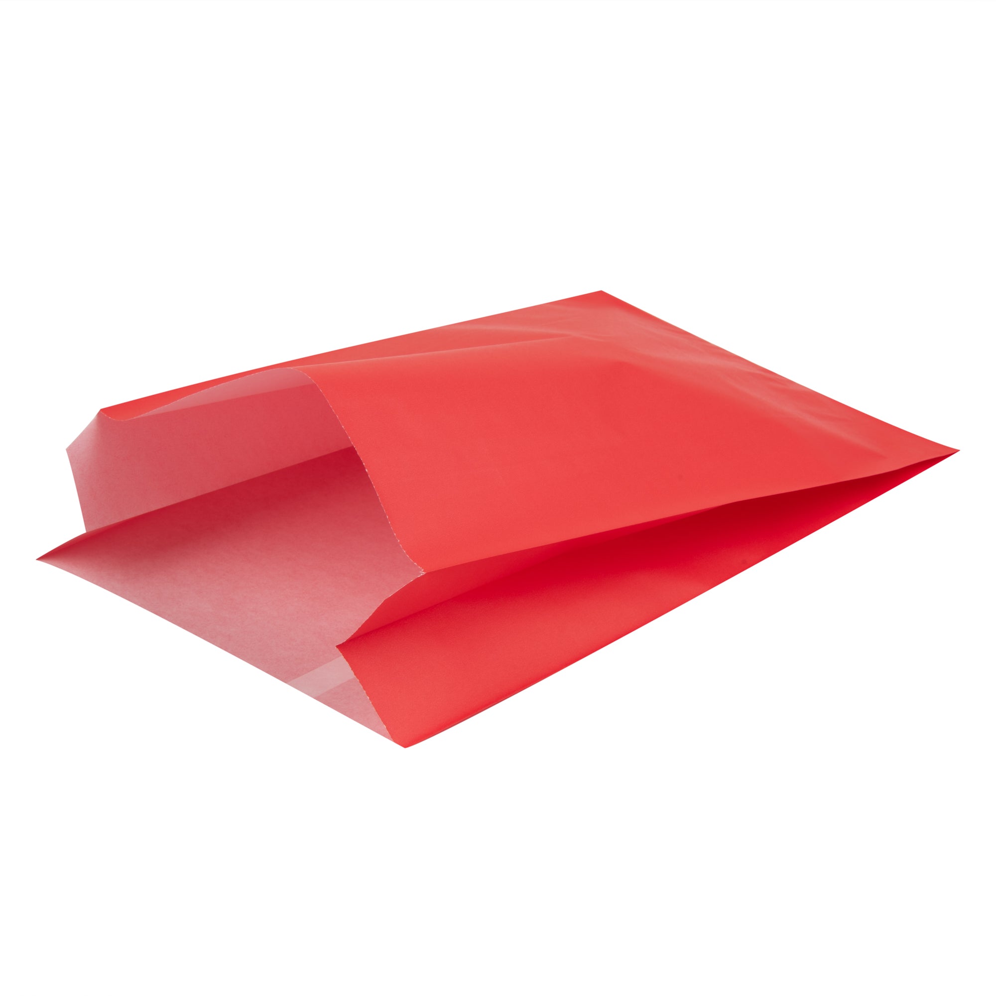 Bag Tek Red Paper French Fry / Snack Bag - 7" x 3" x 11" - 100 count box