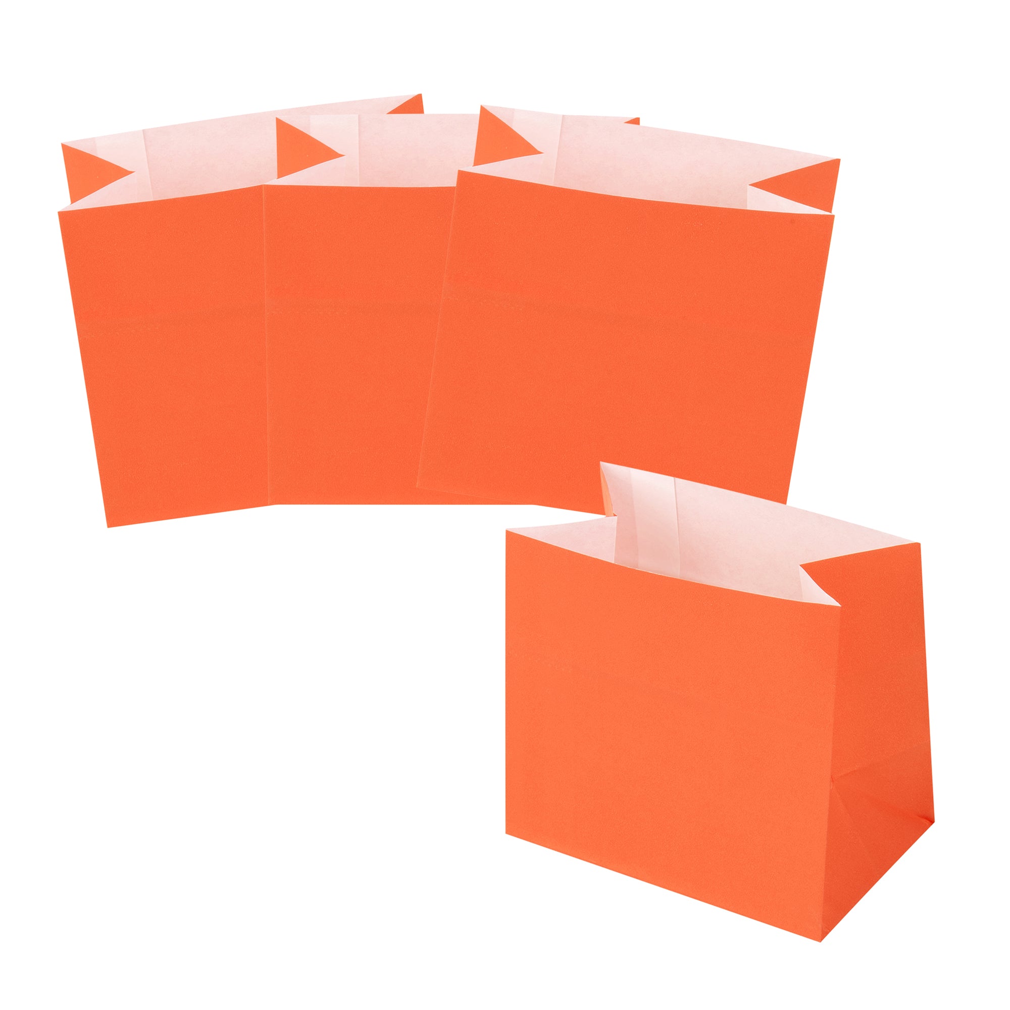 Bag Tek Tangerine Orange Paper Small Snack Bag - 3 3/4" x 2 1/4" x 3 3/4" - 100 count box