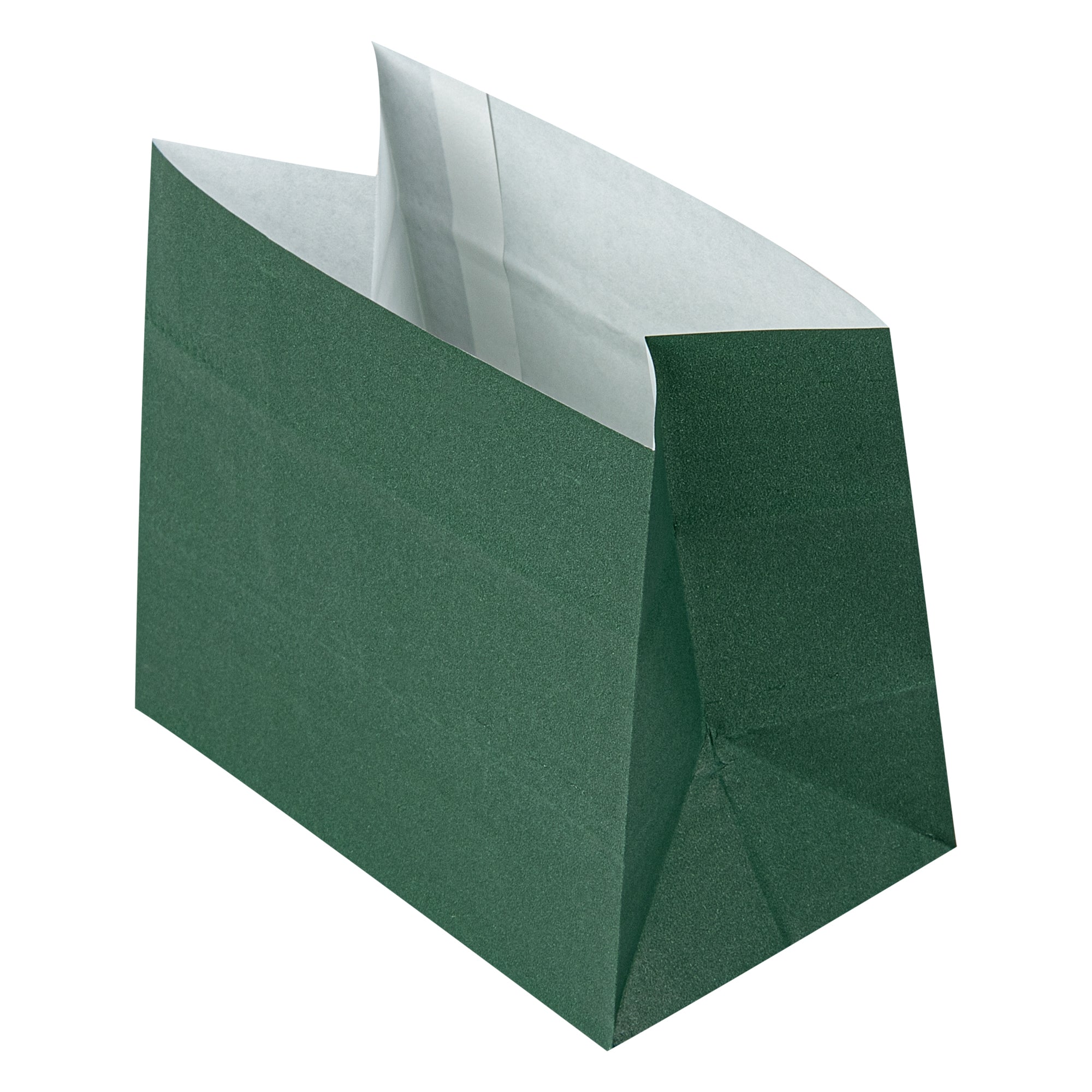 Bag Tek Forest Green Paper Large Snack Bag - 4 1/4" x 2 1/2" x 3 3/4" - 100 count box