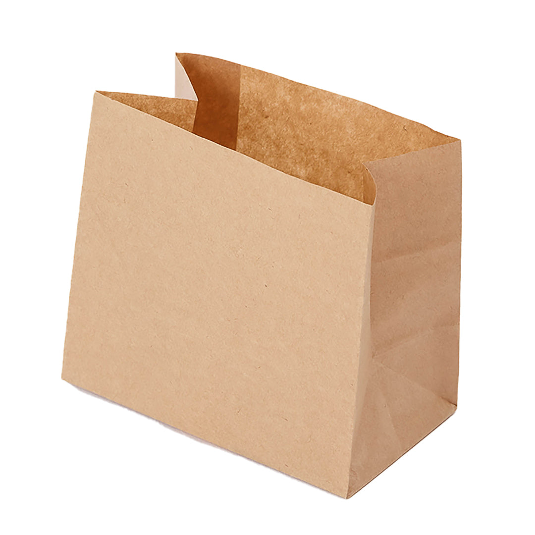 Bag Tek Kraft Paper Large Snack Bag - 4 1/4" x 2 1/2" x 3 3/4" - 100 count box