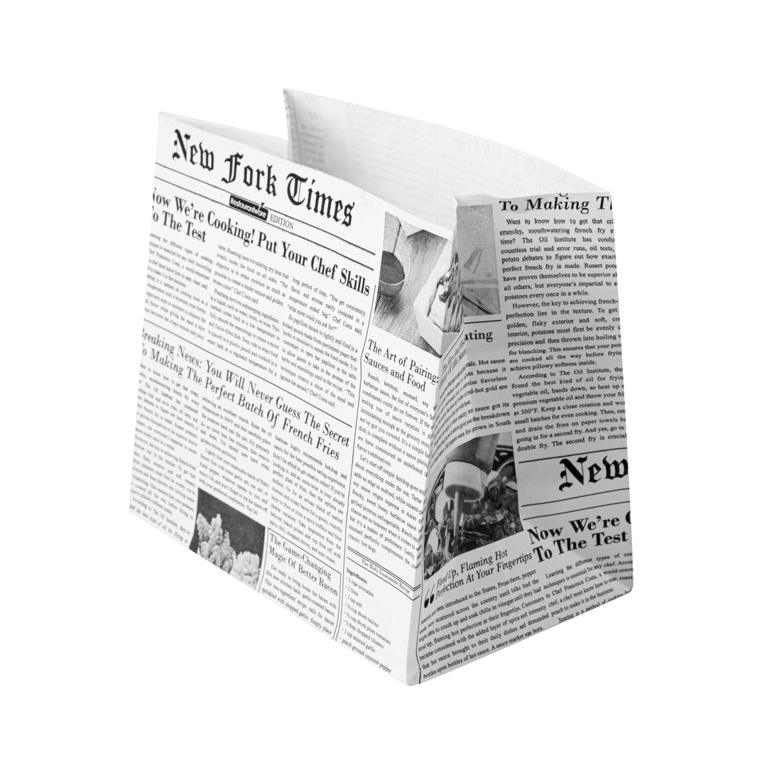 Bag Tek Newsprint Paper Large Snack Bag - 4 1/4" x 2 1/2" x 3 3/4" - 100 count box