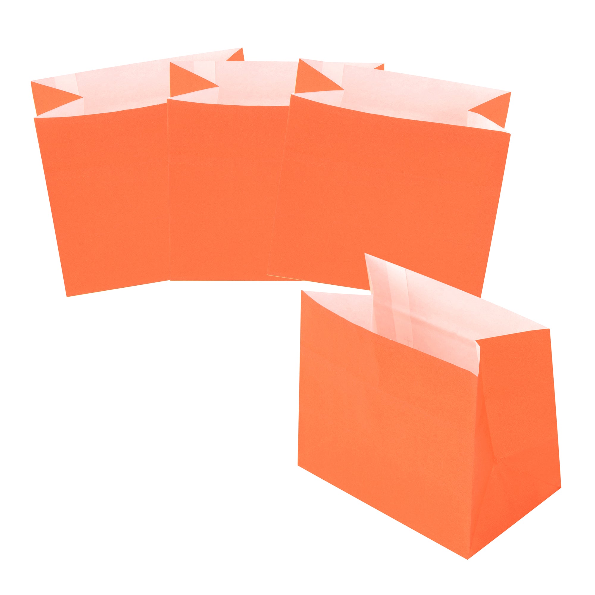 Bag Tek Tangerine Orange Paper Large Snack Bag - 4 1/4" x 2 1/2" x 3 3/4" - 100 count box