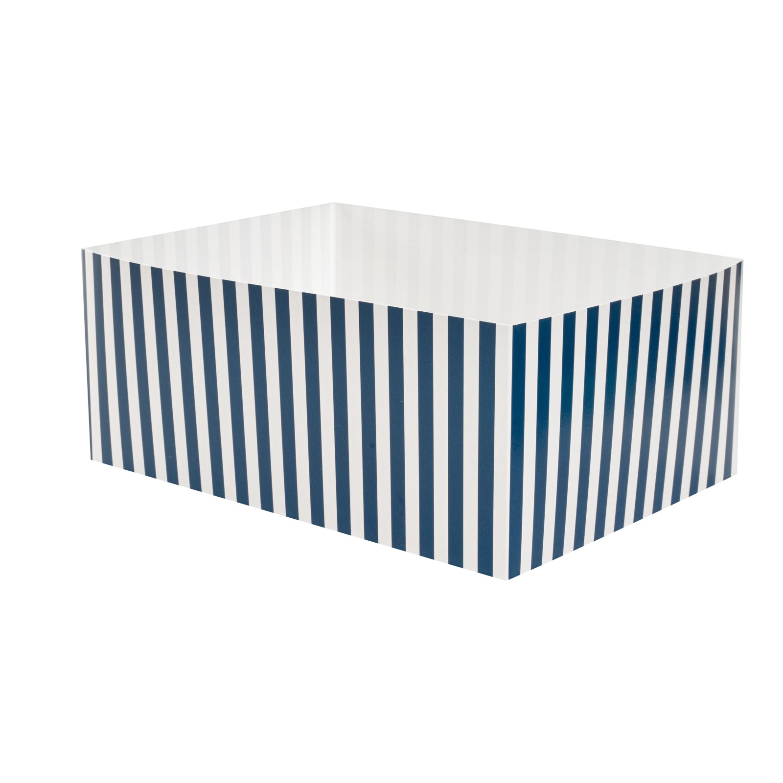 Bio Tek Rectangle Blue and White Stripe Paper Sandwich / Burger Open Tray - 8 1/2" x 6" x 3 1/2" - 100 count box