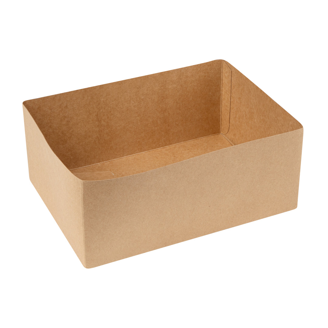 Bio Tek Rectangle Kraft Paper Sandwich / Burger Open Tray - 8 1/2" x 6" x 3 1/2"  -  100 count box