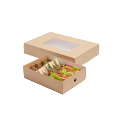 Slide Tek Rectangle Kraft Paper Medium Insert - Fits Catering Tray - 12