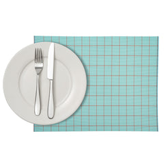 Imperial Rectangle Blue Vinyl Woven Placemat - 16