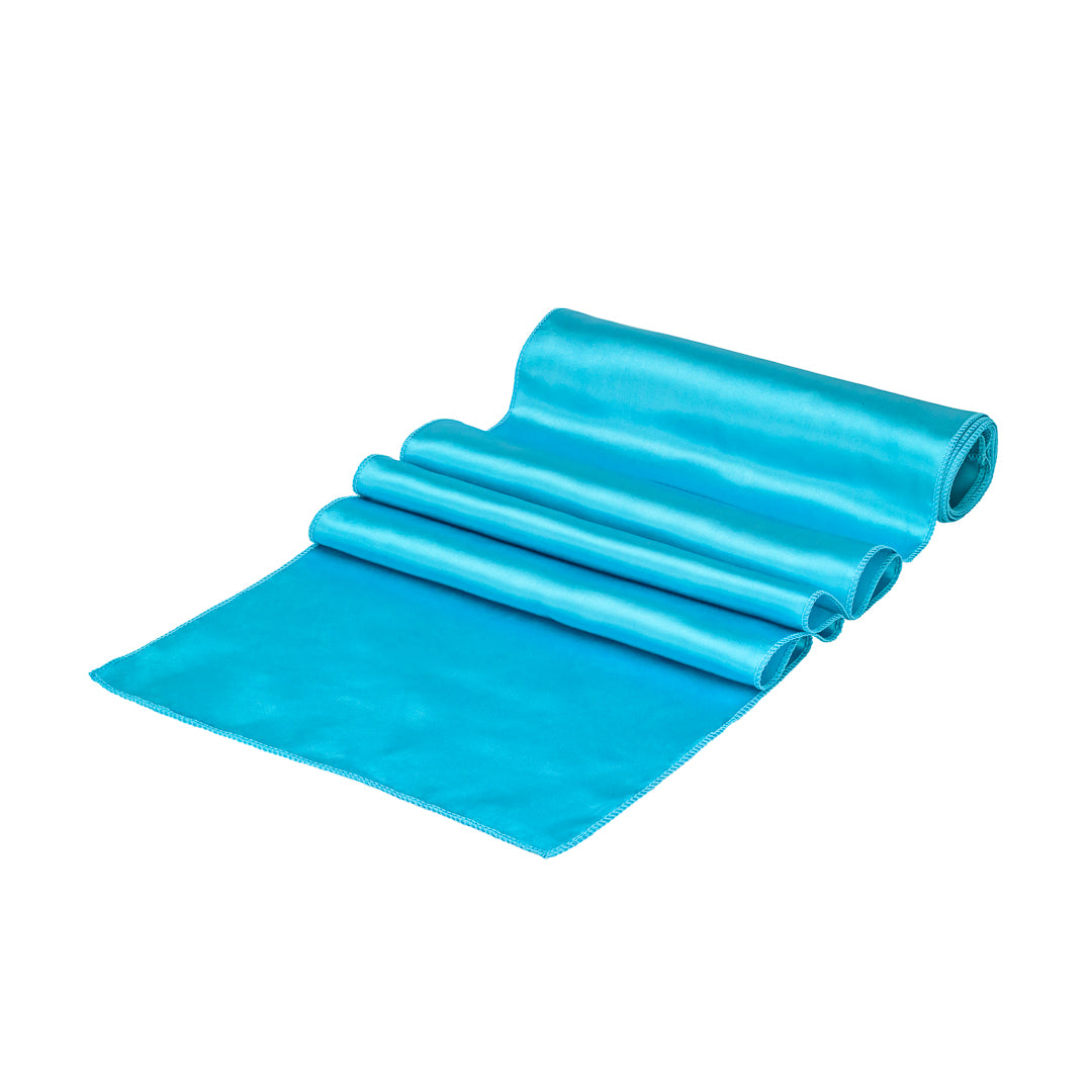 Table Tek Sky Blue Satin Table Runner - 12" x 108" - 10 count box