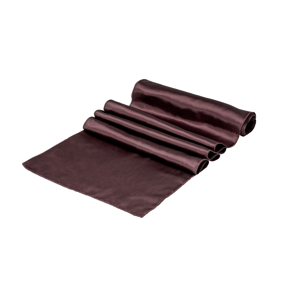 Table Tek Dark Brown Satin Table Runner - 12" x 108" - 10 count box