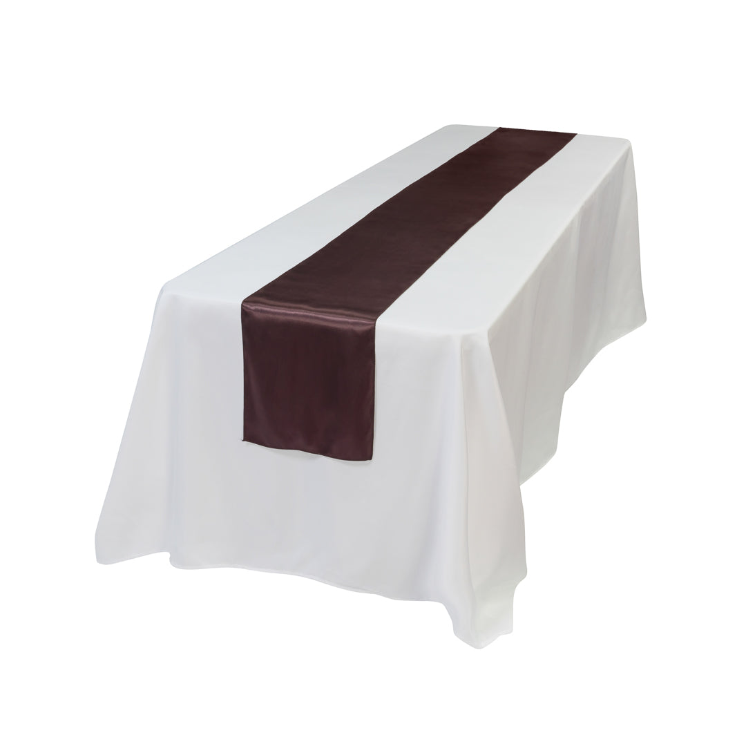 Table Tek Dark Brown Satin Table Runner - 12" x 108" - 10 count box