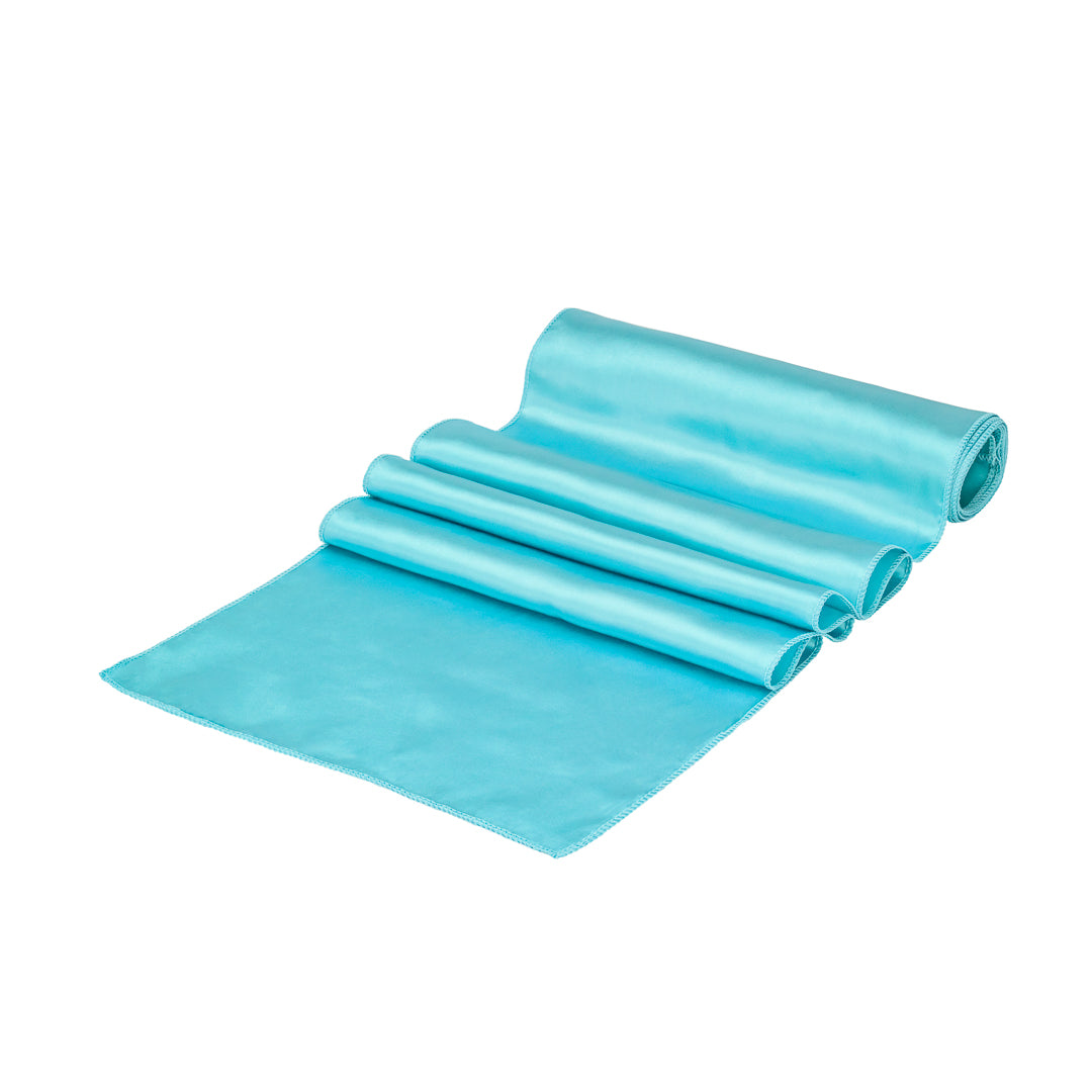 Table Tek Teal Satin Table Runner - 12" x 108" - 10 count box