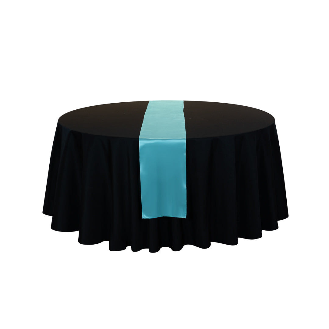 Table Tek Teal Satin Table Runner - 12" x 108" - 10 count box