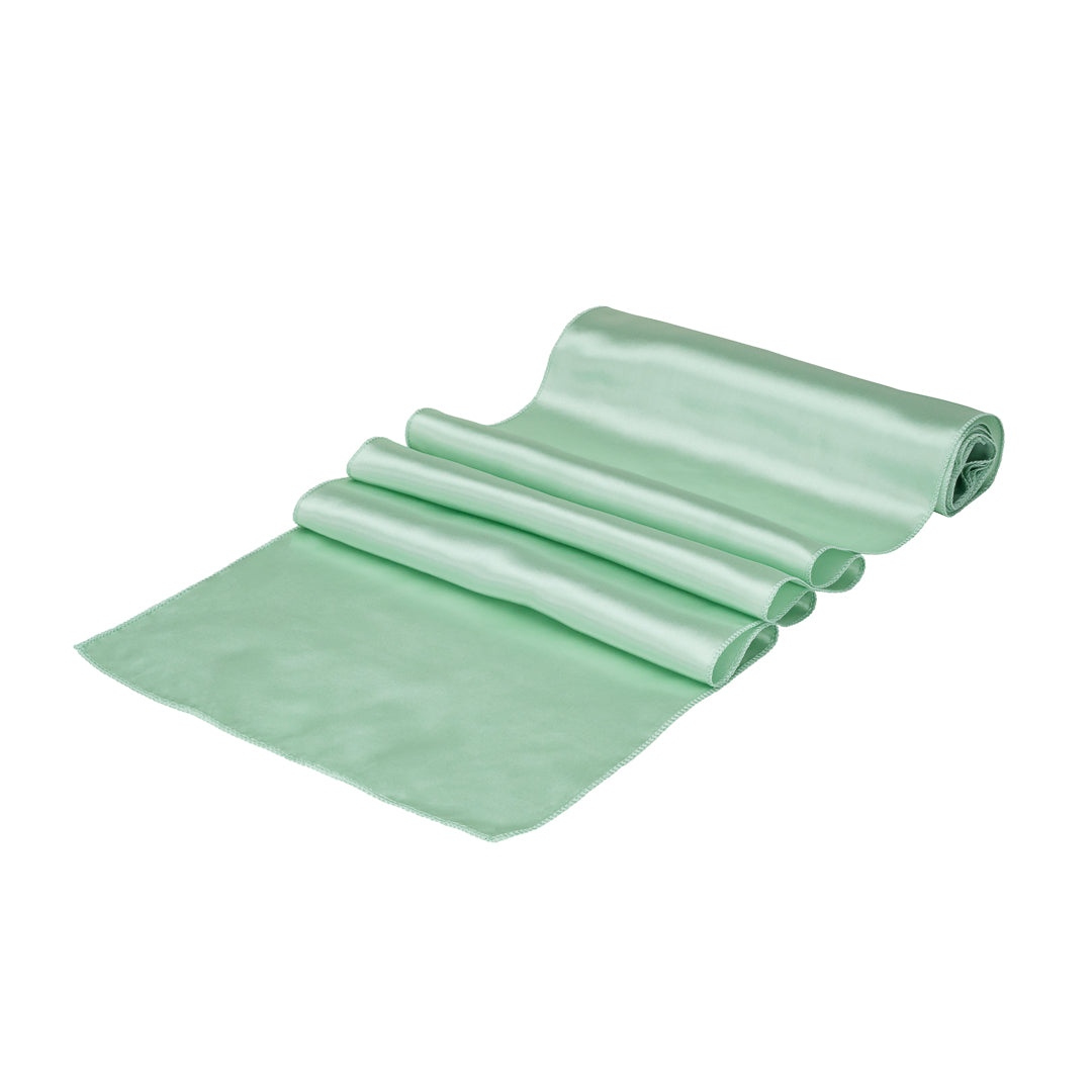 Table Tek Light Green Satin Table Runner - 12" x 108" - 10 count box