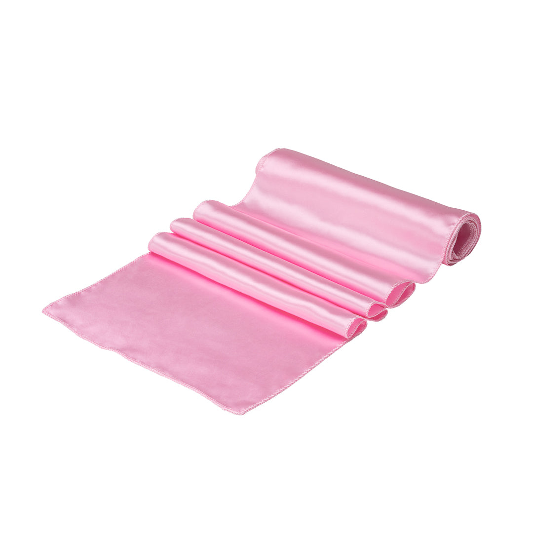 Table Tek Light Pink Satin Table Runner - 12" x 108" - 10 count box