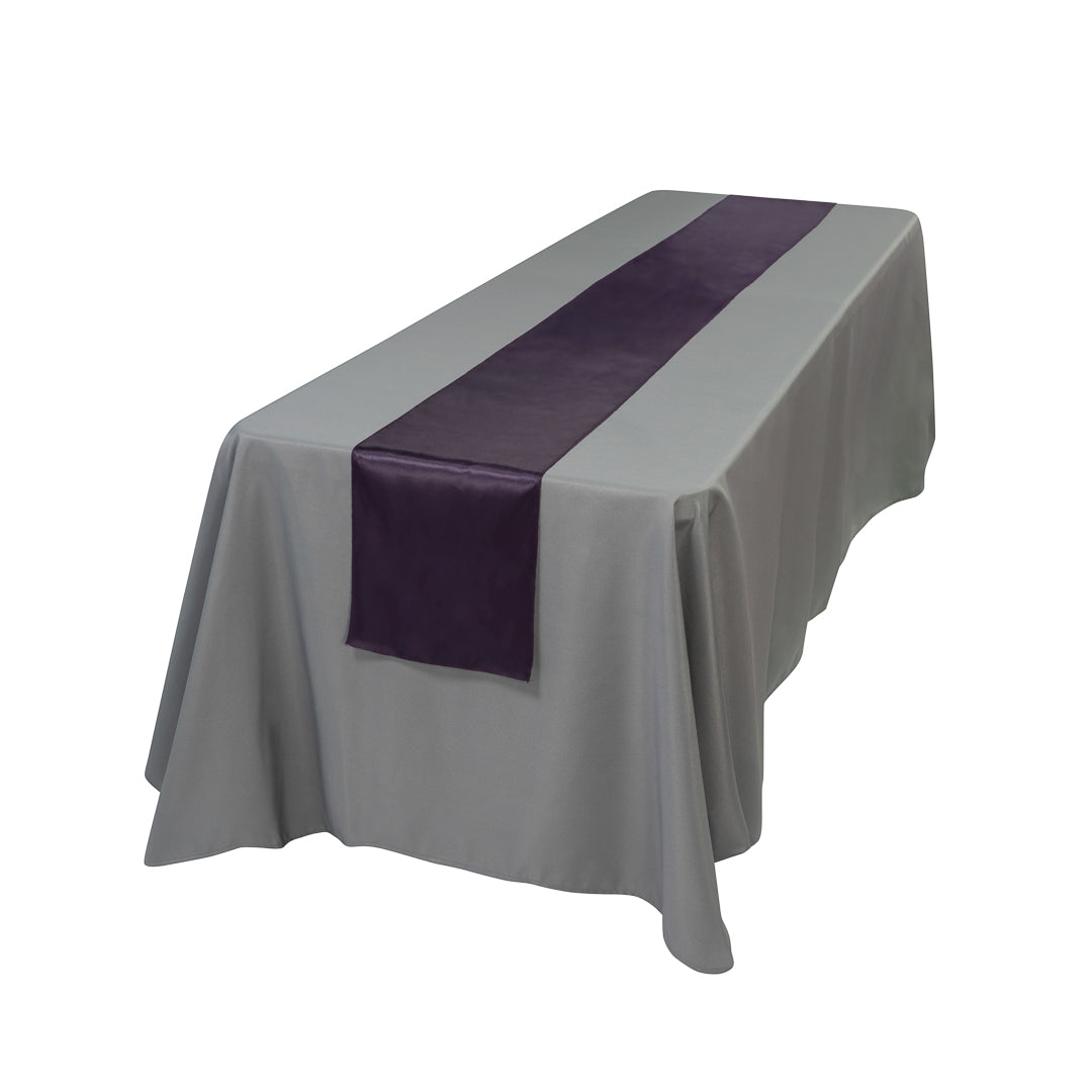 Table Tek Dark Purple Satin Table Runner - 12" x 108" - 10 count box